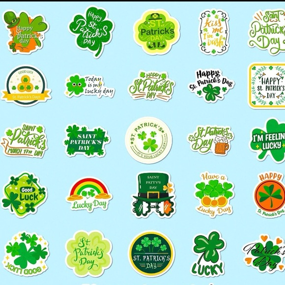 St Patrick’s Day Vinyl Sticker Set 50 pack - Picture 4 of 4